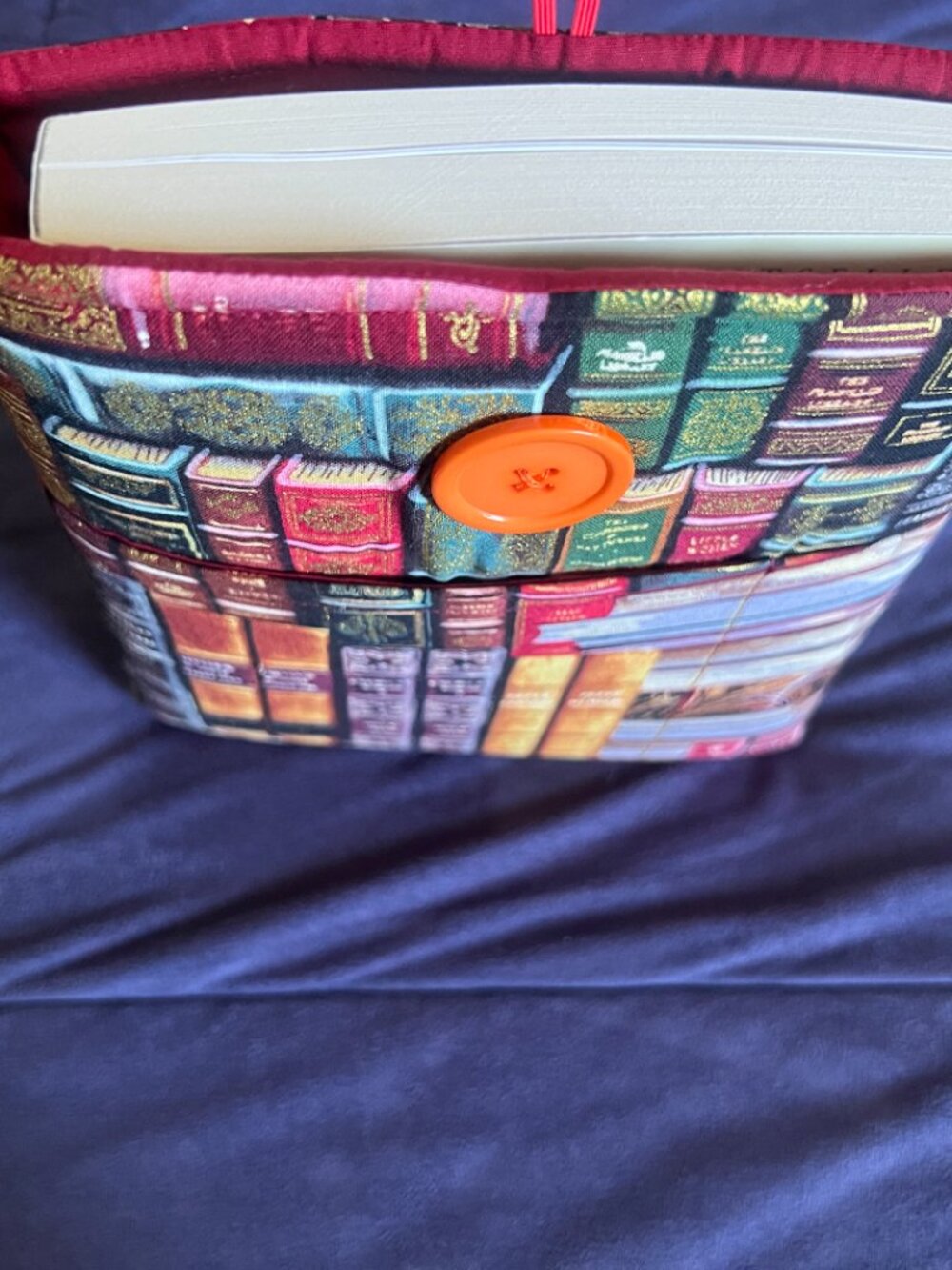 NWOT Book Sleeve & e-Reader Pouch, Button Closure, Front Pocket, Bookmark - Picture 6 of 14
